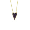 Ashley Gold Stainless Steel Gold Plated Pink CZ Drop Heart Pendant Necklace