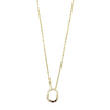 Ashley Gold Sterling Silver Gold Plated Open Oval CZ Pendant Necklace