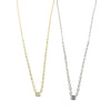 Ashley Gold Sterling Silver Emerald CZ And Round Bezel Set CZ Necklace