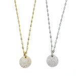 Ashley Gold Stainless Steel 2" CZ Disc Pendant Necklace