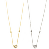 Ashley Gold Sterling Silver Double Shape CZ Drop With CZ's Throughout Chain Necklace