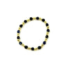 Ashley Gold Stainless Steel Gold Plated Ball Beaded Stretch Alternating Colored CZ Bracelet