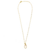 Ashley Gold Stainless Steel Gold Plated Pearls By The Yard Oval Drop Pendant Necklace