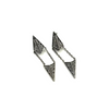 Ashley Gold Sterling Silver Gunmetal Double Drop Triangle CZ Earrings