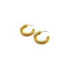 Ashley Gold Stainless Steel Gold Plated Slinky Like Design Hoop Earrings
