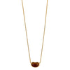 Ashley Gold Stainless Steel Gold Plated Brown Bean Enamel Drop Necklace