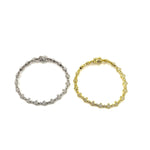Ashley Gold Sterling Silver CZ Encrusted Clover Design Bracelet