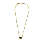 Ashley Gold Stainless Steel Gold Black Enamel Butterfly Necklace