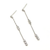 Ashley Gold Sterling Silver Drop Chain Link With CZ's Earrings