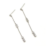 Ashley Gold Sterling Silver Drop Chain Link With CZ's Earrings