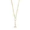 Ashley Gold Sterling Silver Combo Link CZ Circle Drop Necklace