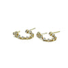 Ashley Gold Sterling Silver Gold Plated 10 CZ Drop Chain Double Post Earrings