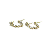 Ashley Gold Sterling Silver Gold Plated 10 CZ Drop Chain Double Post Earrings