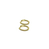 Ashley Gold Sterling Silver .75" Inside/Outside CZ Hoops Earrings