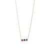 Ashley Gold Sterling Silver 6 Sided Colorful Design CZ Necklace