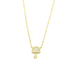 Ashley Gold Sterling Silver Gold Plated CZ Small Mushroom Pendant Necklace