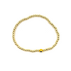Ashley Gold Stainless Steel Gold Plated Single Evil Eye Beaded Ball Stretch Bracelet