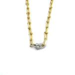 Ashley Gold Stainless Steel Bike Link And Center CZ Necklace