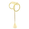 Ashley Gold Stainless Steel Gold Plated CZ Inside/Outside 1.5" Diameter Hoop Earrings