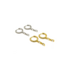 Ashley Gold Sterling Silver 2 Drop Baguette CZ Hoop Earrings