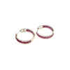 Ashley Gold Stainless Steel Inside/Outside Colored CZ 1" Diameter Hoop Earrings