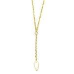 Ashley Gold Stainless Steel Gold Plated Semi Precious Puff Colored Heart Lariat Necklace