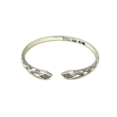 Ashley Gold Stainless Steel Open CZ Arrow Design Bangle Bracelet