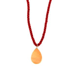 Ashley Gold Stainless Steel Gold Plated Pink Twisted Design Cord Enamel Pendant Necklace