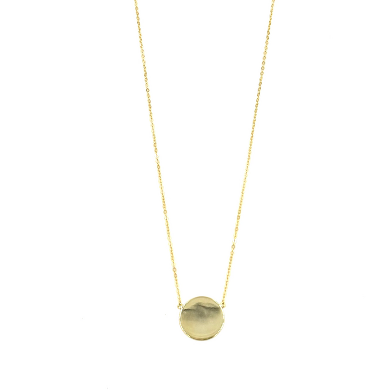 Ashley Gold Sterling Silver 1" Disc Pendant Necklace