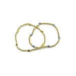 Ashley Gold Stainless Steel Gold Plated Assorted Heart Beaded Ball Stretch Bracelet