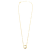 Ashley Gold Sterling Silver Gold Plated White Disc And CZ Necklace