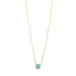 Ashley Gold Sterling Silver Gold Plated Enamel Circle CZ Necklace