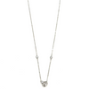 Ashley Gold Sterling Silver Double Shape CZ Drop With CZ's Throughout Chain Necklace