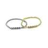 Ashley Gold Stainless Steel 5 CZ Bezel Set Ball Beaded Stretch Bracelet