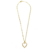 Ashley Gold Stainless Steel Gold Plated CZ Heart Drop Pendant Design Necklace