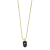 Ashley Gold Stainless Steel Gold Plated Circle Link Chain With Enamel Arrow Single Colored CZ Pendant Necklace