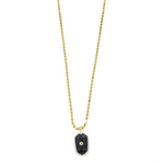Ashley Gold Stainless Steel Gold Plated Circle Link Chain With Enamel Arrow Single Colored CZ Pendant Necklace