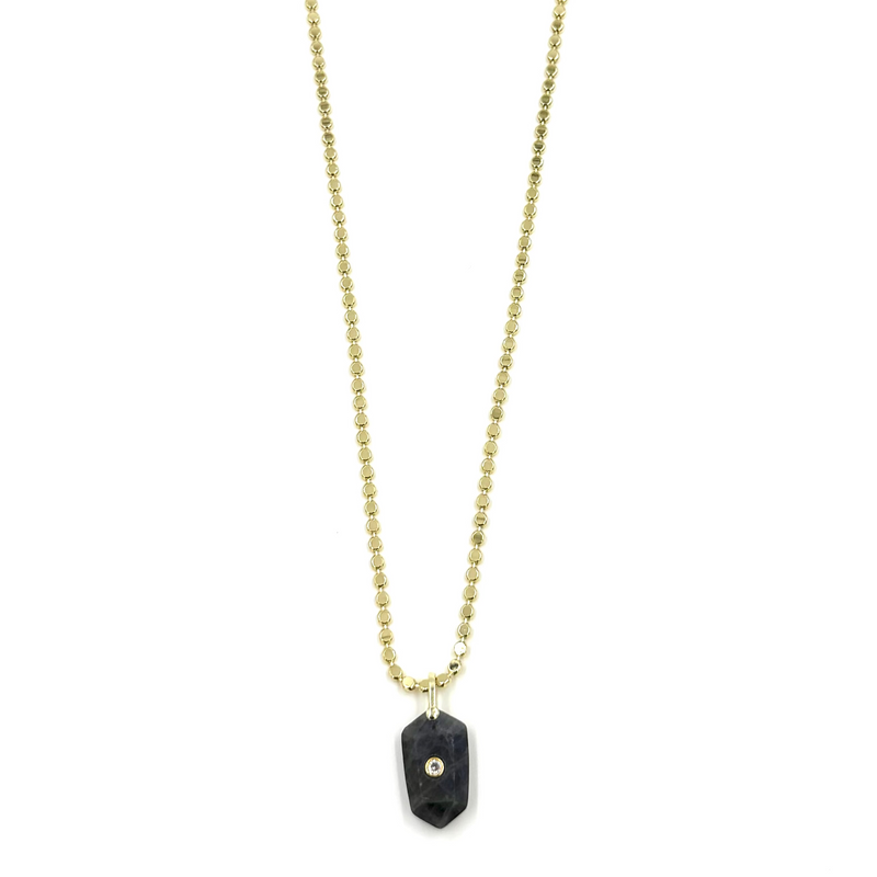 Ashley Gold Stainless Steel Gold Plated Circle Link Chain With Enamel Arrow Single Colored CZ Pendant Necklace