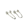 Ashley Gold Sterling Silver CZ Stud with Circle Link Chain Loop Drop Earrings