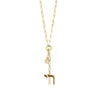 Ashley Gold Stainless Steel Gold Plated Double Drop CZ Charm Necklace