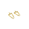 Ashley Gold Sterling Silver Gold Plated 4 CZ Double Chain Earrings