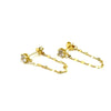 Ashley Gold Sterling Silver Gold Plated CZ Twisted Chain Drop Earrings