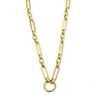 Ashley Gold Stainless Steel Gold Plated Open Link Circle Center Necklace