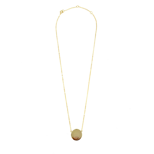 Ashley Gold Sterling Silver 1" Disc Pendant Necklace