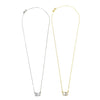 Ashley Gold Sterling Silver Single Emerald Cut CZ Drop Necklace