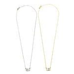 Ashley Gold Sterling Silver Single Emerald Cut CZ Drop Necklace