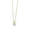 Ashley Gold Sterling Silver Gold Plated CZ ID Tag Pendant Necklace