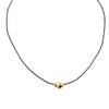 Ashley Gold Sterling Silver Gold Plated Bean Shape Design Leather Necklace