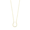 Ashley Gold Sterling Silver Horseshoe CZ Drop Pendant Necklace