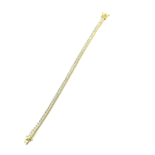 Ashley Gold Sterling Silver Princess Cut CZ Tennis Bracelet